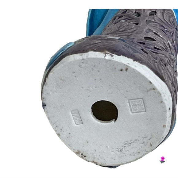 Vintage Ho-o Bird Mythical Creature (Phoenix) Turquoise Ceramic Glazed Figure - Picture 10 of 12